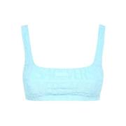 Versace Jacquard Logo Bandeau Bikini Top Blue, Dam