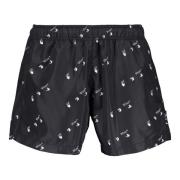 Off White Mesh-fodrade Nylonbadshorts Black, Herr