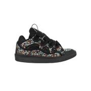 Lanvin Stenprydda lädersneakers Black, Herr