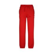 Msgm Bomull Logo Sweatpants Red, Dam