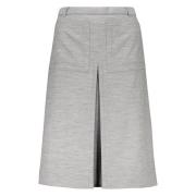 Burberry Midi Kjol med Kontrastsömn Gray, Dam