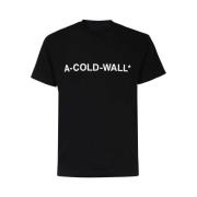 A-Cold-Wall Bomull T-shirt med Ribbad Halsringning Black, Herr