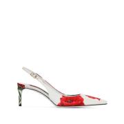 Dolce & Gabbana Tryckta tyg slingbacks White, Dam