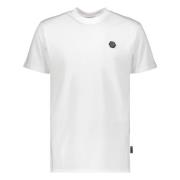 Philipp Plein Logo Patch Bomull T-shirt White, Herr