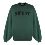 Vetements Bomullsweatshirt med fram- och bakttryck Green, Herr