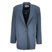 LOW Classic Klassisk Blazer med Reverskrage Gray, Dam