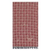 Emporio Armani Jacquardmönstrad Bomullsscarf med Fransar Red, Herr