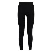 Yves Salomon Ribbed High-Waist Leggings Black, Dam