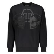 Philipp Plein Broderad Print Sweatshirt Black, Herr