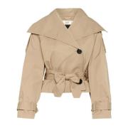 InWear Kort Trenchcoat i Tannin Beige, Dam