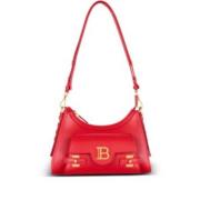 Balmain Hobo Axelväska med B_buzz Stil Red, Dam