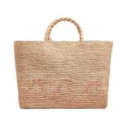 Bonpoint Raffia Shoppingväska Naturlig Stil Beige, Dam