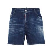 Dsquared2 Blå Marin Shorts med knappstängning Blue, Herr