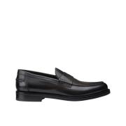 Doucal's Herr läder Penny loafer | grå Gray, Herr