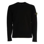 Stone Island Svart Crew Neck Sweater Aw24 Black, Herr