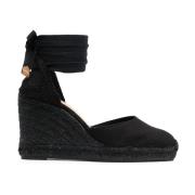 Castañer Svarta Kil Espadrillos Sandaler Kvinnor Black, Dam