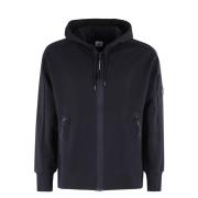 C.p. Company Diagonal Fleece Full Zip Hoodie Blue, Herr