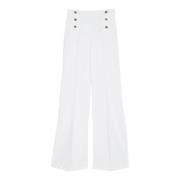 Twinset Högmidjade Wide Leg Vita Jeans White, Dam