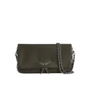 Zadig & Voltaire Kornig läderclutch med metallkedja Green, Dam