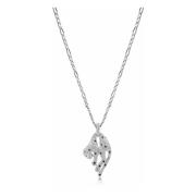 Nialaya Men's Sterling Silver Panther Necklace Gray, Herr