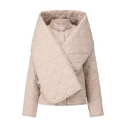 Riani Urban Quiltad Jacka med Shawl Krage Beige, Dam