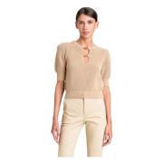 Twinset Bomull Micro-Pull Set Beige, Dam