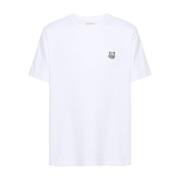 Maison Kitsuné Vit Bomull Räv Patch T-shirt White, Herr