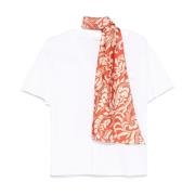 Liu Jo Multifärgad Scarf Vit T-shirt Multicolor, Dam