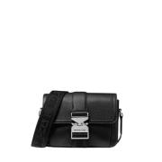 Michael Kors Läder Crossbody Väska Hudson Hammered Black, Herr