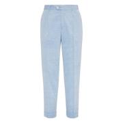 Brunello Cucinelli Corduroy bomullsfickbyxor med veck Blue, Herr