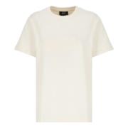 A.p.c. Beige Bomull T-shirt med Broderat Logotyp Beige, Dam