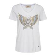 MOS Mosh Deco Tee Top med pärlmotiv White, Dam