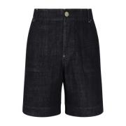 Jacquemus Denim Bermuda Shorts Straight Leg Blå Blue, Herr