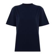 Autry Mörkblå Bomull Half Sleeve T-Shirt Blue, Dam