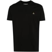 Vivienne Westwood Svart Bomull Orb Logo T-shirts Black, Dam