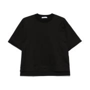 Max Mara Svart Broderad Logotyp Crew Neck T-shirt Black, Dam