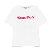 Kenzo Vit Crew Neck T-shirt med Logo White, Herr