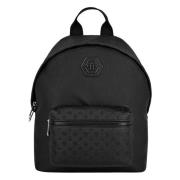 Philipp Plein Ikonisk Svart Nylon Canvas Ryggsäck Black, Herr