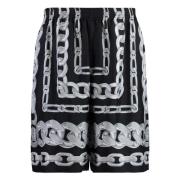 Versace Silke Medusa Chain Print Shorts Black, Herr