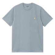 Carhartt Wip Guld Logo Chase Half Sleeve T-Shirt Blue, Herr