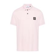 Stone Island Logo Patch Polo Shirt Pink, Herr