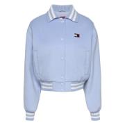 Tommy Jeans Klar Blå Cropped Bomberjacka Blue, Dam