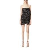 Nina Ricci Polka Dot Mini Klänning Kort Ärm Black, Dam