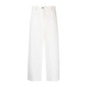 Fabiana Filippi Beige Wide-Leg Cropped Trousers Beige, Dam