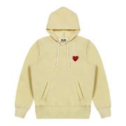 Comme des Garçons Play Rött Hjärtlogo Hoodie Vinter 2022 Beige, Dam