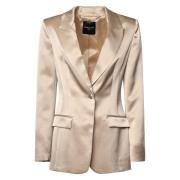 Guess Champagne Blazer med Fickor Beige, Dam