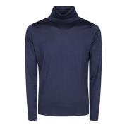 John Smedley Ljusblå Merinoull Turtleneck Tröja Blue, Herr