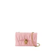 Versace Rosa Läder Crossbody Väska Quiltad Lammskinn Pink, Dam