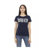 Trussardi Bl Bomull Action T-shirt fr Kvinnor Blue, Dam