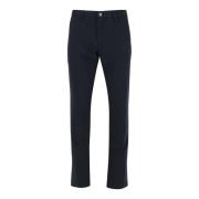 Jacob Cohën Stretch Bomull Navy Straight Byxor Blue, Herr